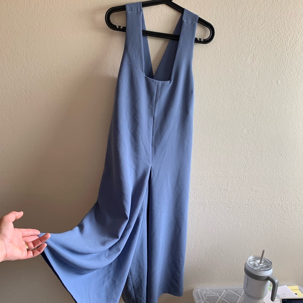 ASOS Maternity Dusty Blue Jumpsuit w/ wide gaucho pant leg